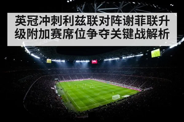 英冠冲刺利兹联对阵谢菲联升级附加赛席位争夺关键战解析